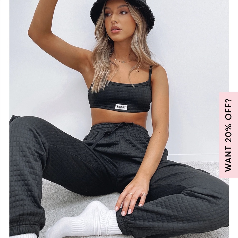 Black Quilted Sweatpants/ Joggers